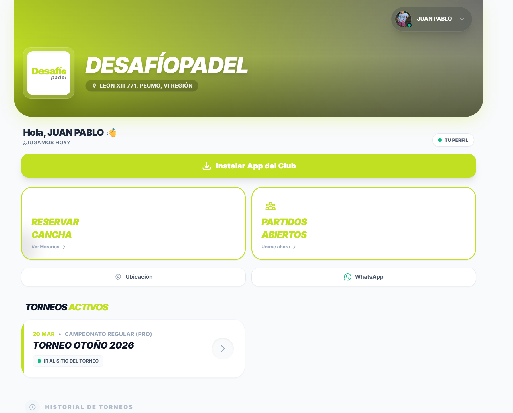 Portal Publico del Club